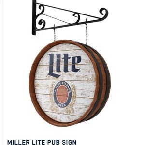 NEW! Miller Lite Barrel Bar/Man Cave Sign
